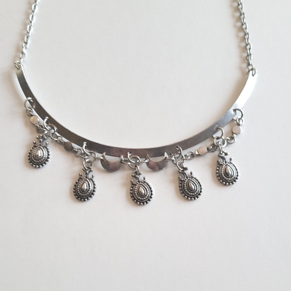 Silver Collar Boho Necklace - Picture 2 of 4